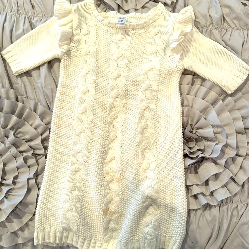 Kids cable knit sweater off-white/white